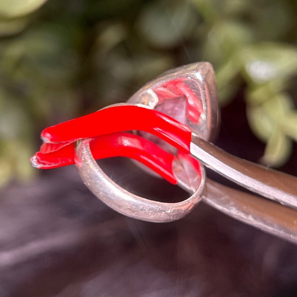 Silver 925 Raw Stone Ring - image 6